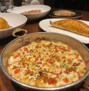 Ленивая паста с сыром и куриным рагу